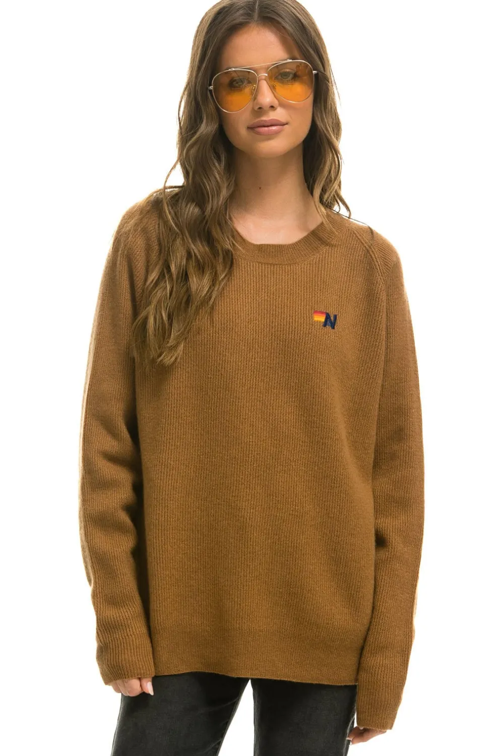 Sweatshirts | Aviator Nation VINTAGE CABIN 2 UNISEX CASHMERE SWEATER - BUTTERSCOTCH