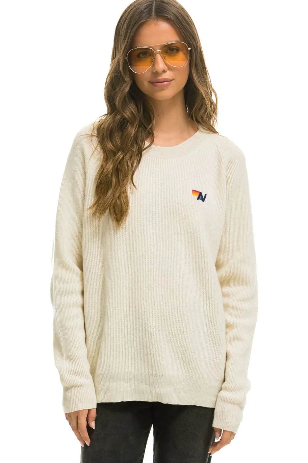 Sweatshirts | Aviator Nation VINTAGE CABIN 2 UNISEX CASHMERE SWEATER - VINTAGE WHITE VINTAGEWHITE