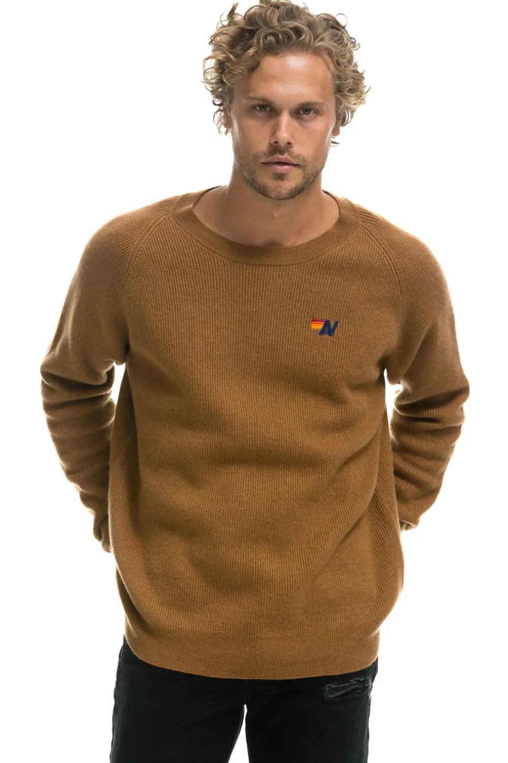 Sweatshirts | Aviator Nation VINTAGE CABIN 2 UNISEX CASHMERE SWEATER - BUTTERSCOTCH