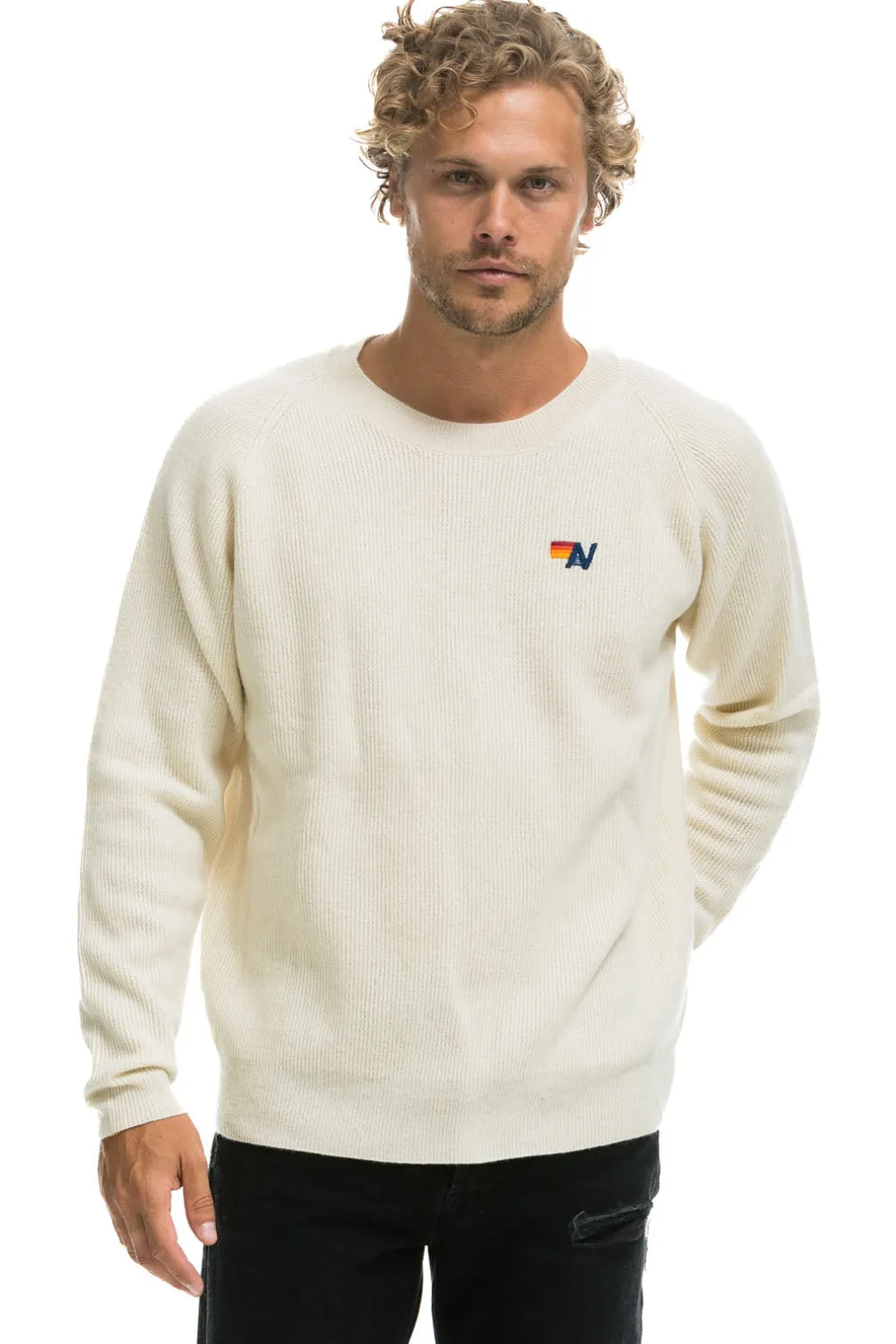 Sweatshirts | Aviator Nation VINTAGE CABIN 2 UNISEX CASHMERE SWEATER - VINTAGE WHITE VINTAGEWHITE