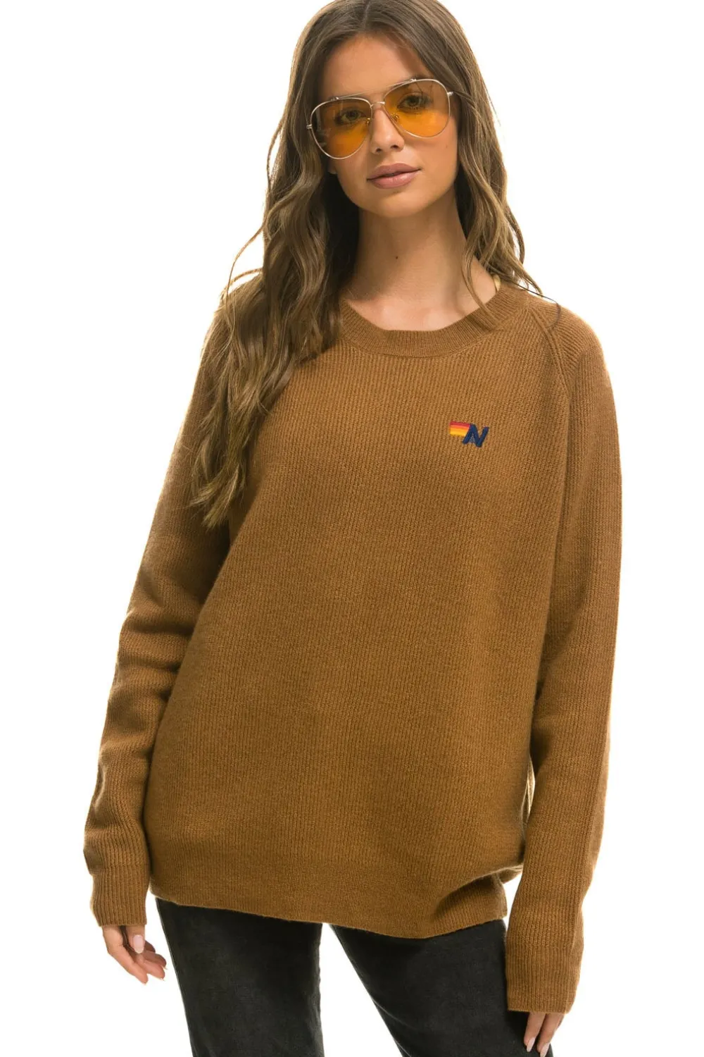 Sweatshirts | Aviator Nation VINTAGE CABIN 2 UNISEX CASHMERE SWEATER - BUTTERSCOTCH