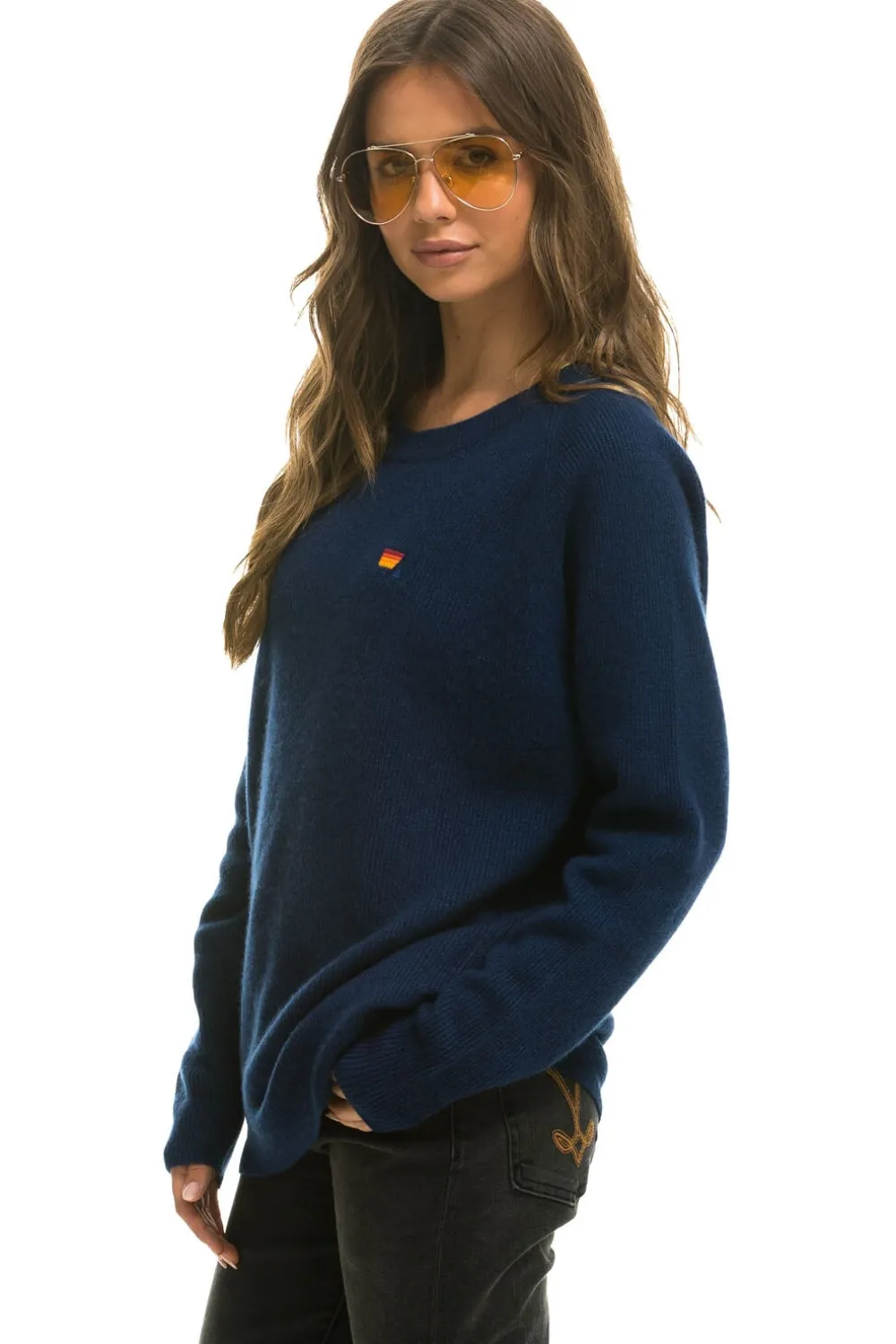 Sweatshirts | Aviator Nation VINTAGE CABIN 2 UNISEX CASHMERE SWEATER - MIDNIGHT
