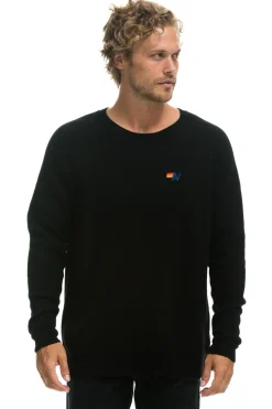 Sweatshirts | Aviator Nation VINTAGE CABIN 2 UNISEX CASHMERE SWEATER - BLACK