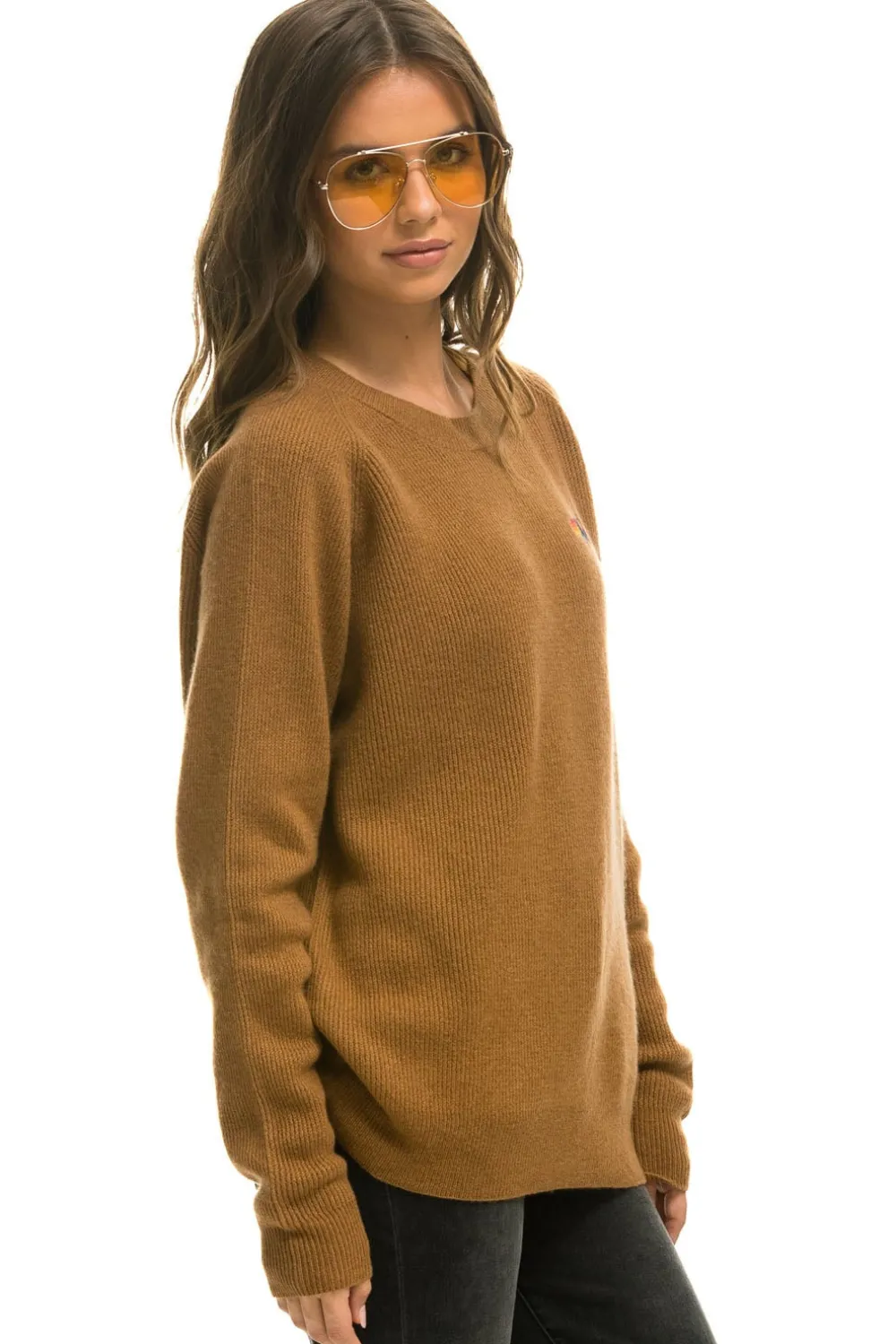 Sweatshirts | Aviator Nation VINTAGE CABIN 2 UNISEX CASHMERE SWEATER - BUTTERSCOTCH