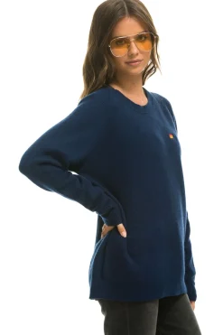 Sweatshirts | Aviator Nation VINTAGE CABIN 2 UNISEX CASHMERE SWEATER - MIDNIGHT
