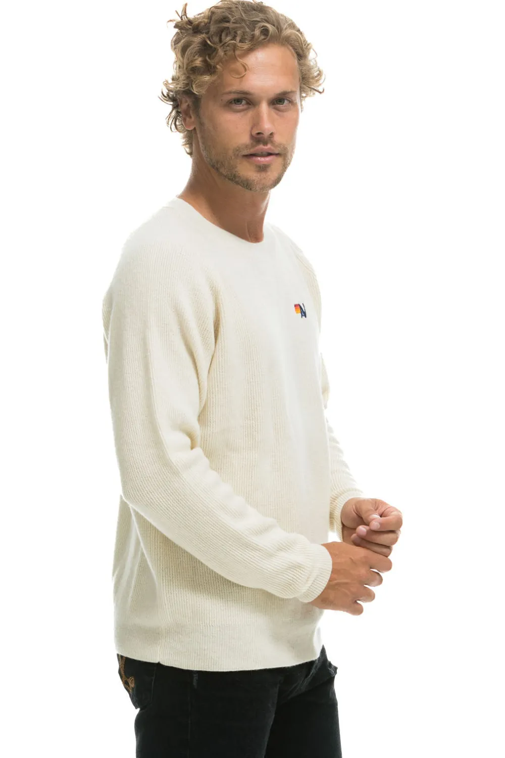 Sweatshirts | Aviator Nation VINTAGE CABIN 2 UNISEX CASHMERE SWEATER - VINTAGE WHITE VINTAGEWHITE