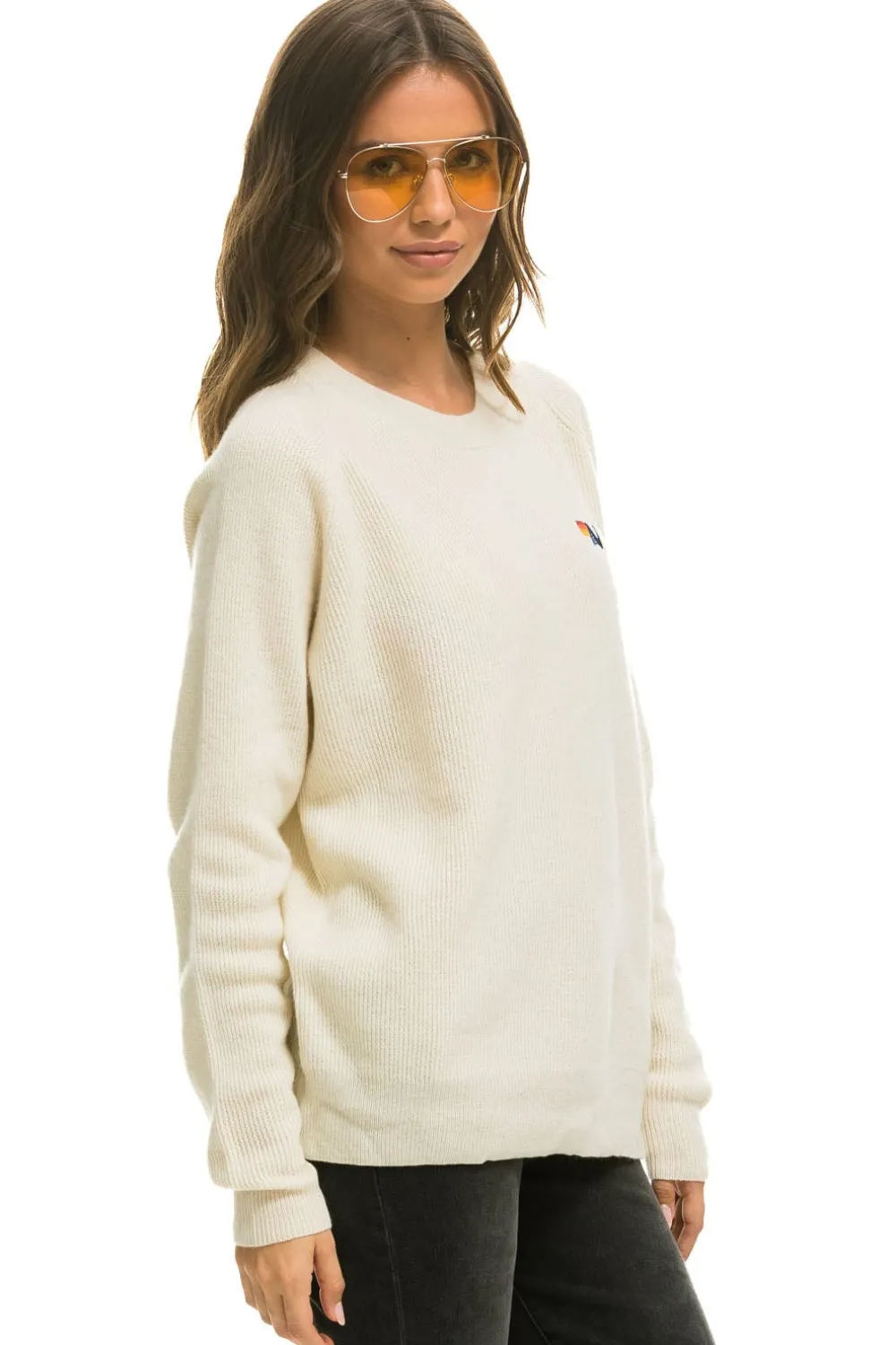 Sweatshirts | Aviator Nation VINTAGE CABIN 2 UNISEX CASHMERE SWEATER - VINTAGE WHITE VINTAGEWHITE