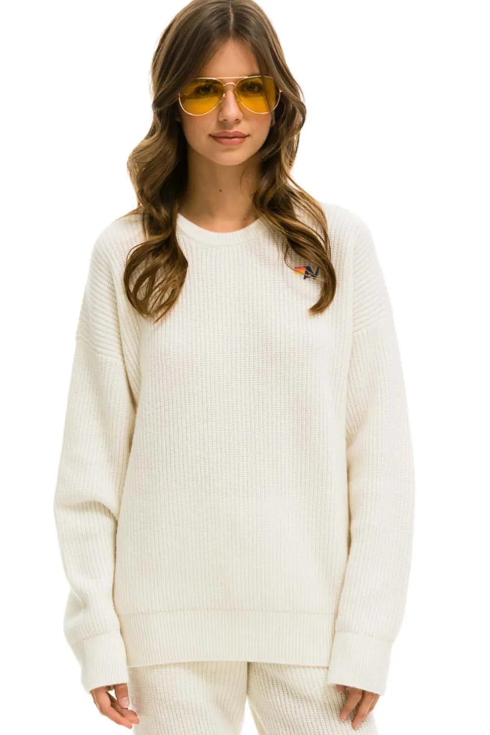Sweatshirts | Aviator Nation VINTAGE CABIN UNISEX CASHMERE SWEATER - VINTAGE WHITE VINTAGEWHITE