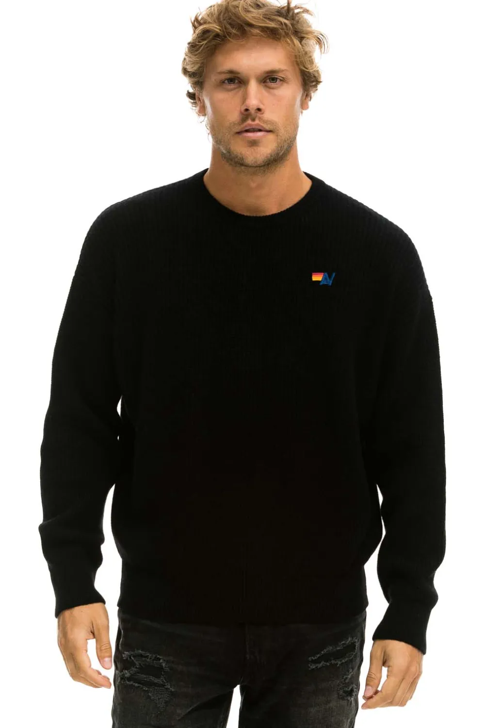 Sweatshirts | Aviator Nation VINTAGE CABIN UNISEX CASHMERE SWEATER - BLACK