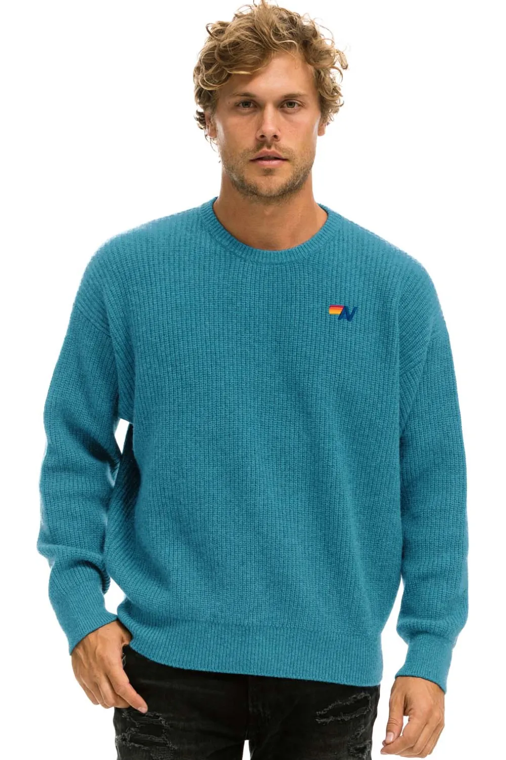 Sweatshirts | Aviator Nation VINTAGE CABIN UNISEX CASHMERE SWEATER - COBALT