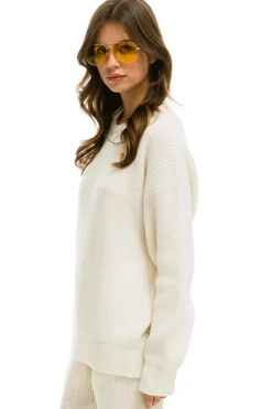 Sweatshirts | Aviator Nation VINTAGE CABIN UNISEX CASHMERE SWEATER - VINTAGE WHITE VINTAGEWHITE