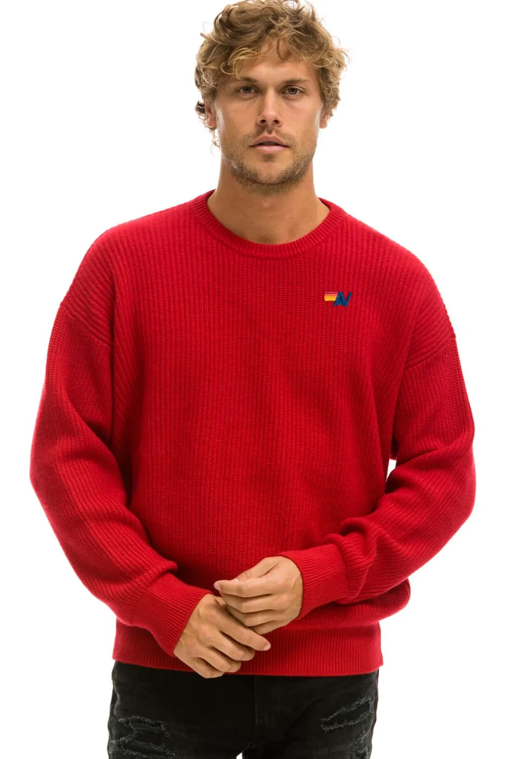 Sweatshirts | Aviator Nation VINTAGE CABIN UNISEX CASHMERE SWEATER - CHERRY