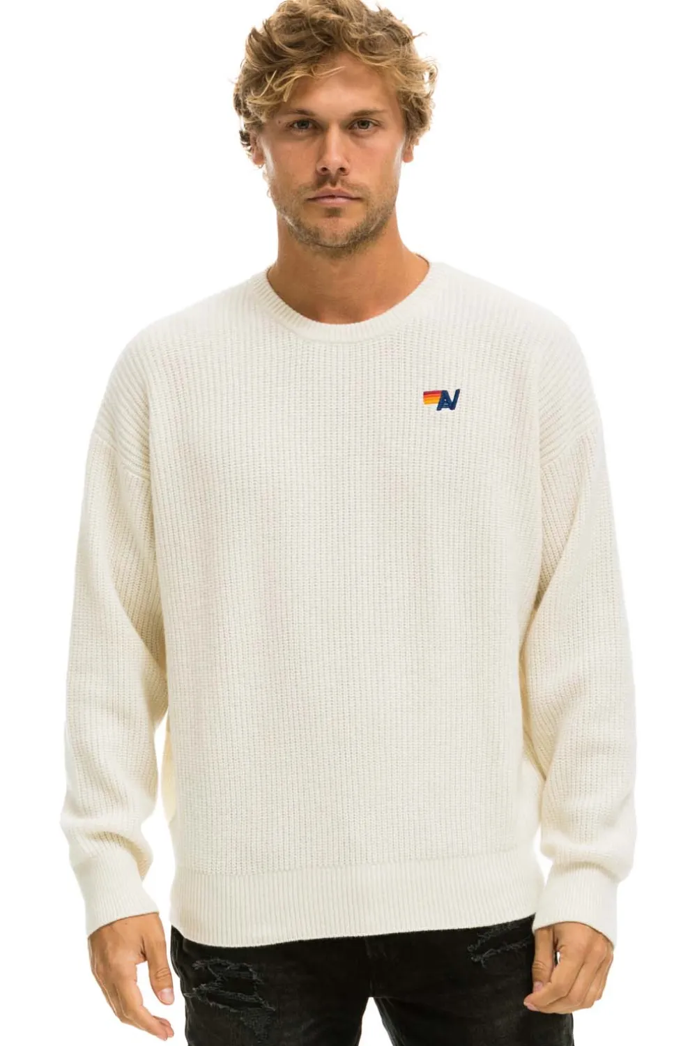 Sweatshirts | Aviator Nation VINTAGE CABIN UNISEX CASHMERE SWEATER - VINTAGE WHITE VINTAGEWHITE