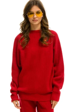Sweatshirts | Aviator Nation VINTAGE CABIN UNISEX CASHMERE SWEATER - CHERRY