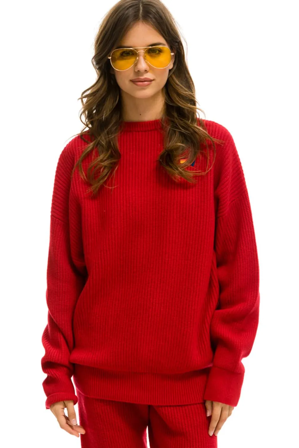 Sweatshirts | Aviator Nation VINTAGE CABIN UNISEX CASHMERE SWEATER - CHERRY
