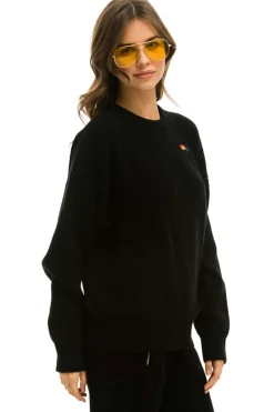Sweatshirts | Aviator Nation VINTAGE CABIN UNISEX CASHMERE SWEATER - BLACK