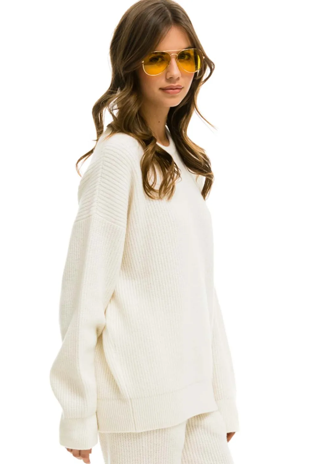 Sweatshirts | Aviator Nation VINTAGE CABIN UNISEX CASHMERE SWEATER - VINTAGE WHITE VINTAGEWHITE