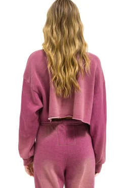 Sweatshirts | Aviator Nation VINTAGE LOGO CROPPED CREW SWEATSHIRT RELAXED - FADED BERRY FADEDBERRY