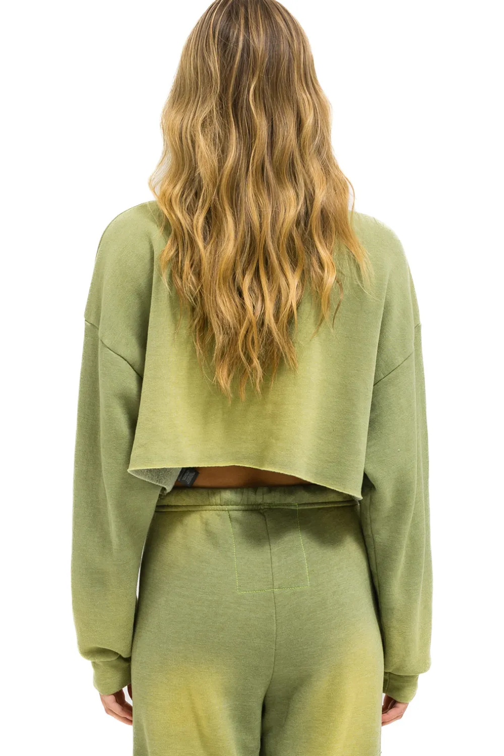 Sweatshirts | Aviator Nation VINTAGE LOGO CROPPED CREW SWEATSHIRT RELAXED - FADED ARMY FADEDARMY