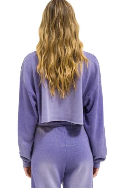 Sweatshirts | Aviator Nation VINTAGE LOGO CROPPED CREW SWEATSHIRT RELAXED - FADED GRAPE FADEDGRAPE