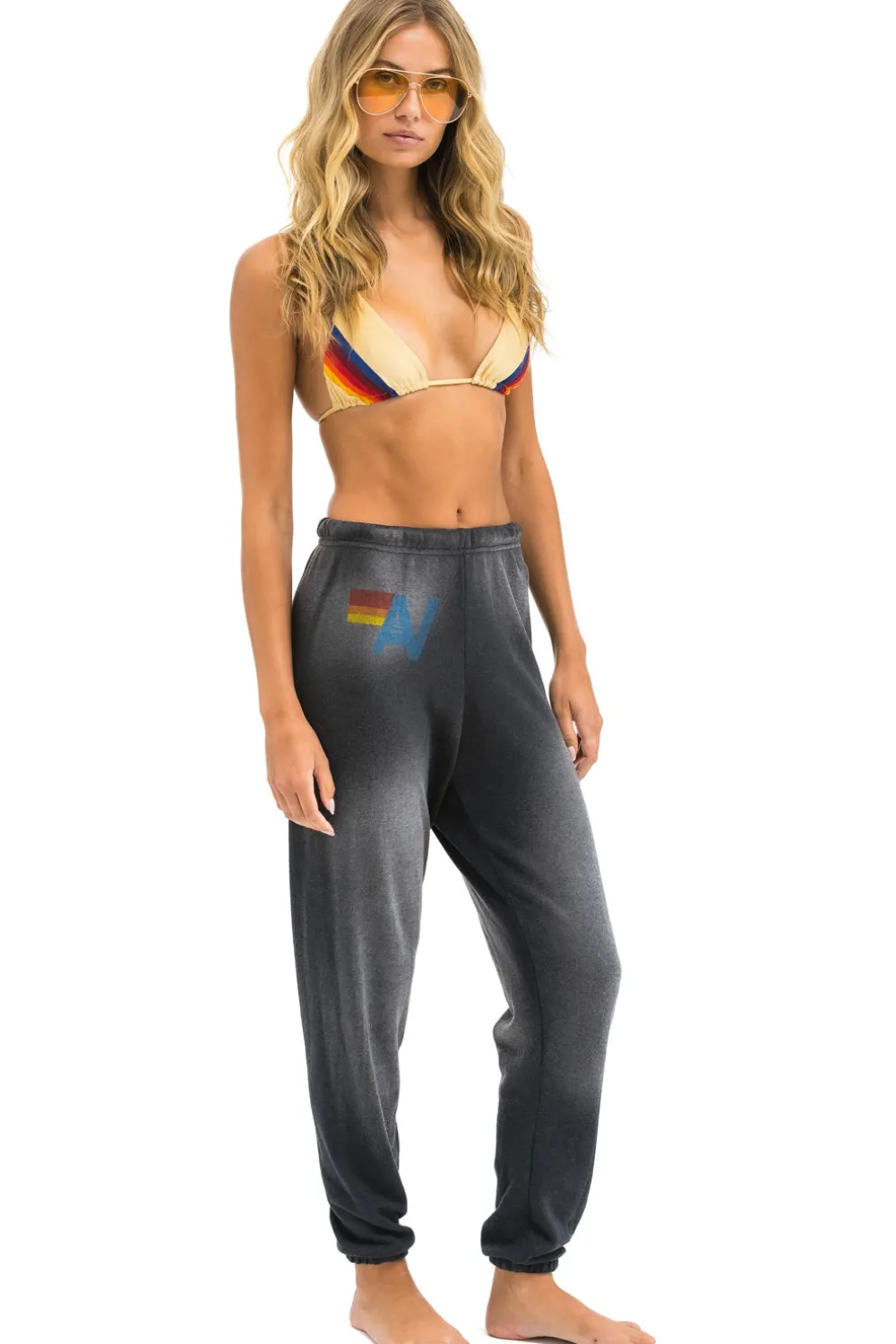 Sweatpants | Aviator Nation VINTAGE LOGO WOMENS SWEATPANTS - FADED SMOKE FADEDSMOKE