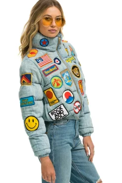 Denim | Denim | Aviator Nation PATCH DENIM APRES PUFFER JACKET - VINTAGE