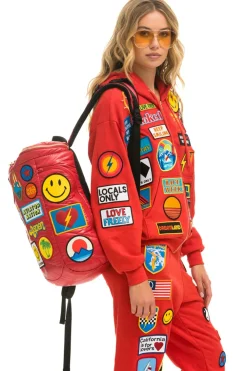 Backpacks | Backpacks | Aviator Nation VINTAGE PATCH PUFFER BACKPACK - CHERRY GLOSSY CHERRYGLOSSY
