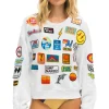 Sweatshirts | Sweatshirts | Aviator Nation VINTAGE PATCH RELAXED CREW SWEATSHIRT - WHITE