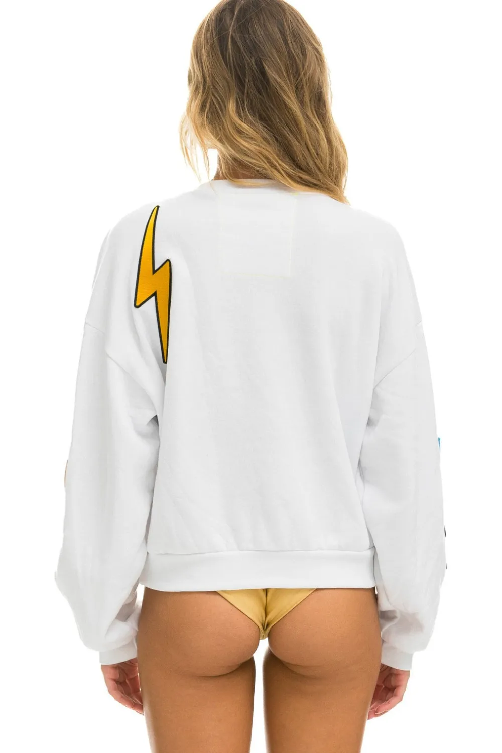Sweatshirts | Sweatshirts | Aviator Nation VINTAGE PATCH RELAXED CREW SWEATSHIRT - WHITE
