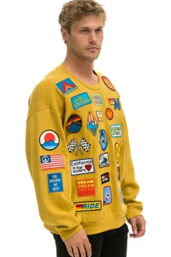 Sweatshirts | Sweatshirts | Aviator Nation VINTAGE PATCH RELAXED CREW SWEATSHIRT - KHAKI