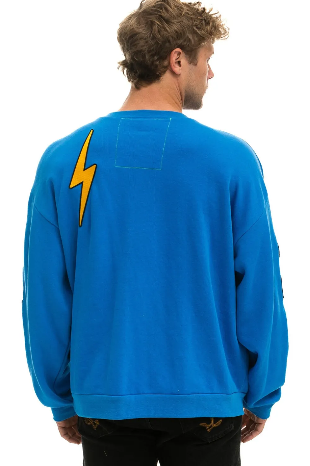 Sweatshirts | Sweatshirts | Aviator Nation VINTAGE PATCH RELAXED CREW SWEATSHIRT - OCEAN