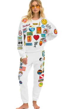 Sweatshirts | Sweatshirts | Aviator Nation VINTAGE PATCH RELAXED CREW SWEATSHIRT - WHITE