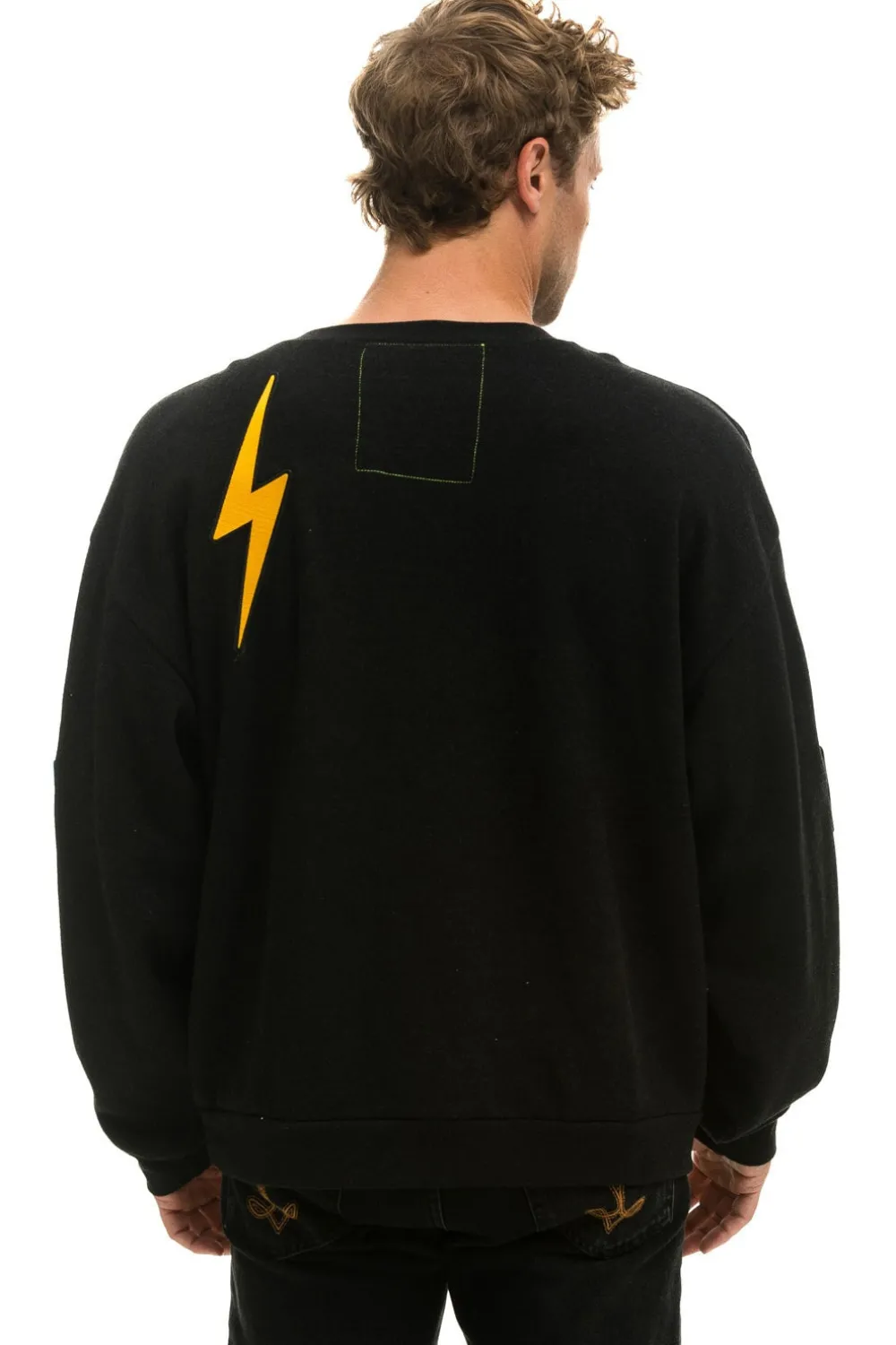 Sweatshirts | Sweatshirts | Aviator Nation VINTAGE PATCH RELAXED CREW SWEATSHIRT - BLACK
