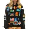 Hoodies | Hoodies | Aviator Nation VINTAGE PATCH RELAXED PULLOVER HOODIE- BLACK