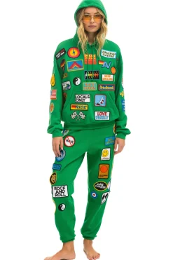 Hoodies | Hoodies | Aviator Nation VINTAGE PATCH RELAXED PULLOVER HOODIE- KELLY GREEN {{threshold-message}}
