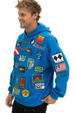 Hoodies | Hoodies | Aviator Nation VINTAGE PATCH RELAXED PULLOVER HOODIE- OCEAN
