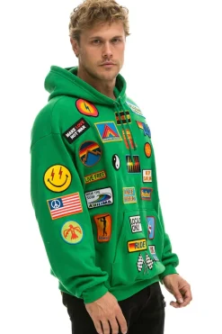 Hoodies | Hoodies | Aviator Nation VINTAGE PATCH RELAXED PULLOVER HOODIE- KELLY GREEN {{threshold-message}}