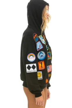 Hoodies | Hoodies | Aviator Nation VINTAGE PATCH RELAXED PULLOVER HOODIE- BLACK