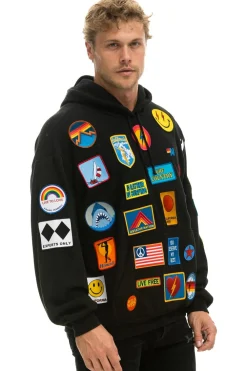 Hoodies | Hoodies | Aviator Nation VINTAGE PATCH RELAXED PULLOVER HOODIE- BLACK