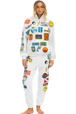 Hoodies | Hoodies | Aviator Nation VINTAGE PATCH RELAXED PULLOVER HOODIE- WHITE {{threshold-message}}