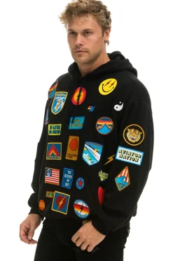 Hoodies | Hoodies | Aviator Nation VINTAGE PATCH RELAXED PULLOVER HOODIE- BLACK