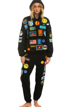 Hoodies | Hoodies | Aviator Nation VINTAGE PATCH RELAXED PULLOVER HOODIE- BLACK
