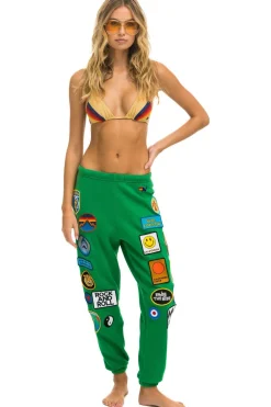 Sweatpants | Aviator Nation VINTAGE PATCH SWEATPANTS - KELLY GREEN KELLYGREEN