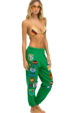 Sweatpants | Aviator Nation VINTAGE PATCH SWEATPANTS - KELLY GREEN KELLYGREEN
