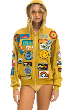 Hoodies | Hoodies | Aviator Nation VINTAGE PATCH ZIP HOODIE RELAXED - KHAKI