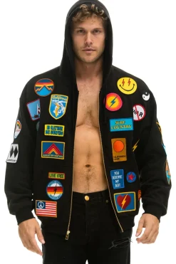 Hoodies | Hoodies | Aviator Nation VINTAGE PATCH ZIP HOODIE RELAXED - BLACK