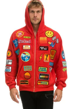 Hoodies | Hoodies | Aviator Nation VINTAGE PATCH ZIP HOODIE RELAXED - RED