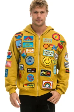 Hoodies | Hoodies | Aviator Nation VINTAGE PATCH ZIP HOODIE RELAXED - KHAKI