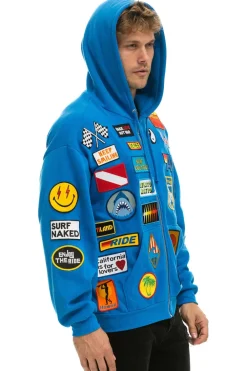 Hoodies | Hoodies | Aviator Nation VINTAGE PATCH ZIP HOODIE RELAXED - OCEAN
