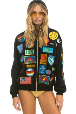 Hoodies | Hoodies | Aviator Nation VINTAGE PATCH ZIP HOODIE RELAXED - BLACK